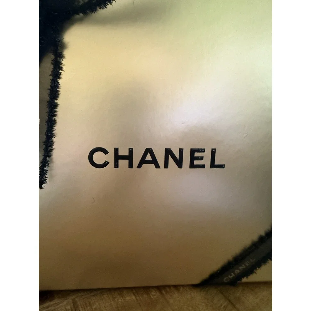 Chanel Luxury Holiday limited-edition Gold Gift Box + Black Ribbon *EMPTY 8x8x4